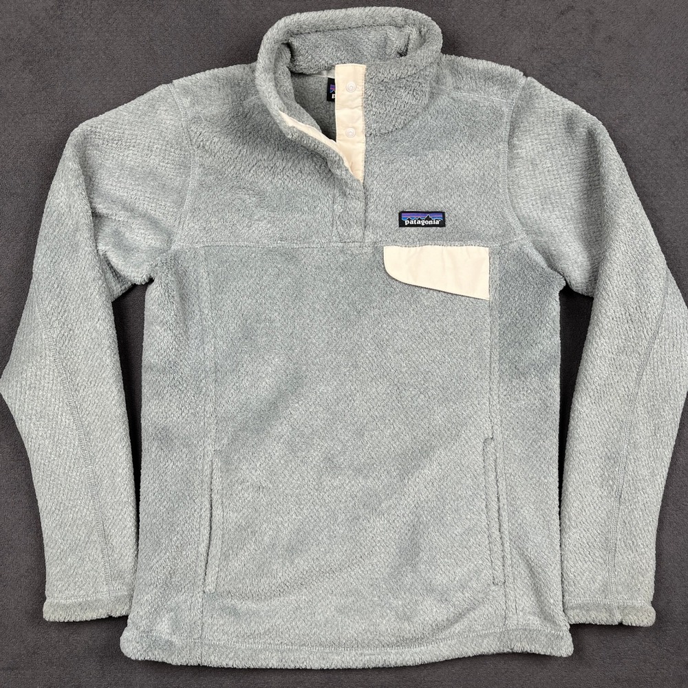 Patagonia Re-Tool Snap-T Pullover Womens Medium Gray Polartec Fleece 25443